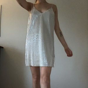 NWT silver sparkly slip dress